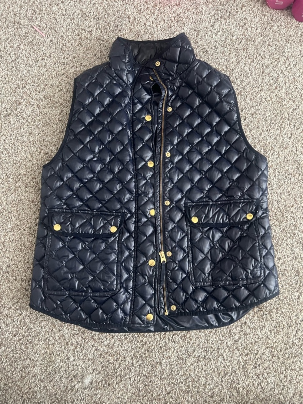 J. Crew Navy Shiny Puffer Jacket